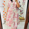 Pink Abstract Button-Front Kurti Set