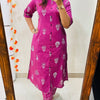 Magenta Floral Button Kurti Set